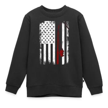 Patriotischer Fischer - Kinder Premium Organic Sweatshirt - Schwarz - Vorne - AI Model Kid Female (0cm)