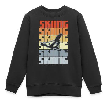 Skigebiet - Kinder Premium Organic Sweatshirt - Schwarz - Vorne - AI Model Kid Female (0cm)
