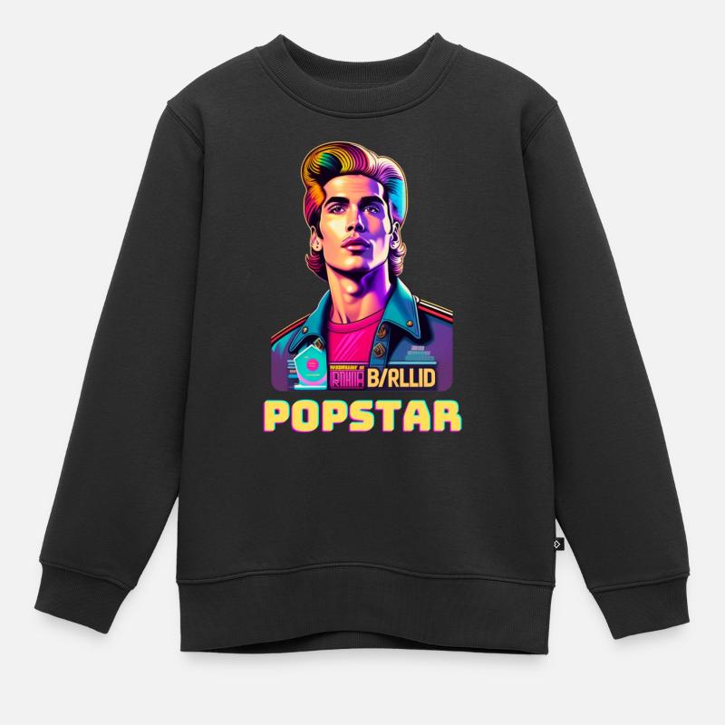 Popstar rétro - Sweat Premium enfant bio - noir