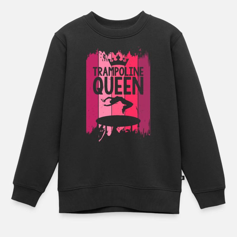 Trampoline Queen - Kinder Premium Organic Sweatshirt - Schwarz