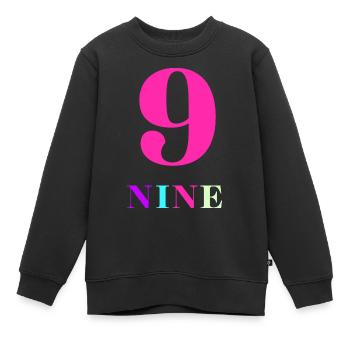 Neun-9-jähriges Jubiläum - Kinder Premium Organic Sweatshirt - Schwarz - Vorne - AI Model Kid Female (0cm)