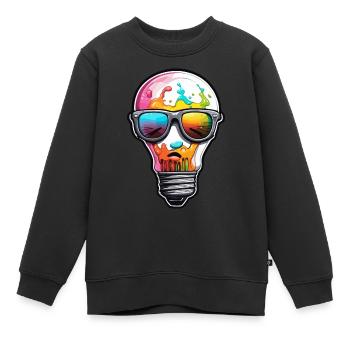 Ampoule / Ampoule / Luminosité / Lumière - Sweat Premium enfant bio - noir - Devant - AI Model Kid Female (0cm)