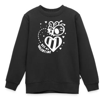 Bee My Valentine Saint Valentin Amour Partenaire Abeille - Sweat Premium enfant bio - noir - Devant - AI Model Kid Female (0cm)