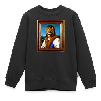 Löwenporträt – Königlicher Stil der Renaissance - Kinder Premium Organic Sweatshirt - Schwarz - Vorne - AI Model Kid Female (0cm)