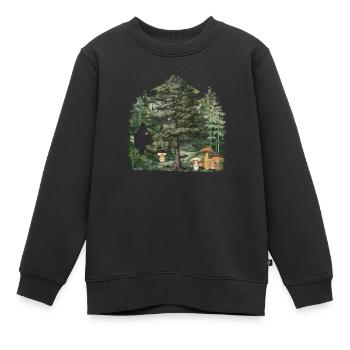 Waldbewohner Geist Pilze Gespenst Naturliebhaber - Kinder Premium Organic Sweatshirt - Schwarz - Vorne - AI Model Kid Female (0cm)
