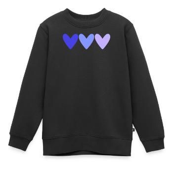 HERZ. HERZ. VALENTINSTAG. LIEBE. LIEBE. PAAR. - Kinder Premium Organic Sweatshirt - Schwarz - Vorne - AI Model Kid Female (0cm)