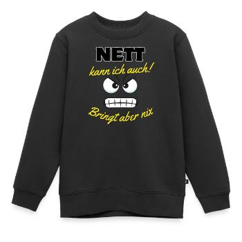 Motivationsspruch mit Cartoon-Augen - Kinder Premium Organic Sweatshirt - Schwarz - Vorne - AI Model Kid Female (0cm)