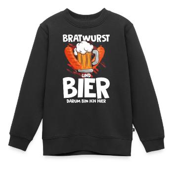 Bratwurst als Geschenk - Kinder Premium Organic Sweatshirt - Schwarz - Vorne - AI Model Kid Female (0cm)