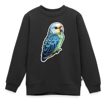 Sittich - Kinder Premium Organic Sweatshirt - Schwarz - Vorne - AI Model Kid Female (0cm)
