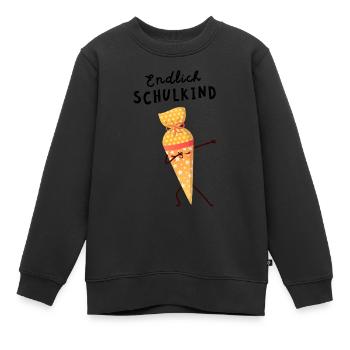 Endlich Schulkind Zuckertüte Dab Einschulung - Kinder Premium Organic Sweatshirt - Schwarz - Vorne - AI Model Kid Female (0cm)