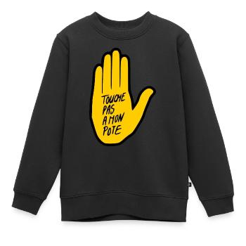 touche pas a mon pote - Sweat Premium enfant bio - noir - Devant - AI Model Kid Female (0cm)