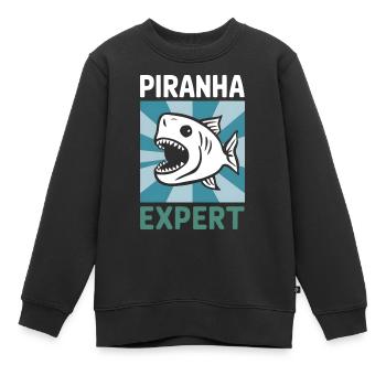 Piranha - Kinder Premium Organic Sweatshirt - Schwarz - Vorne - AI Model Kid Female (0cm)