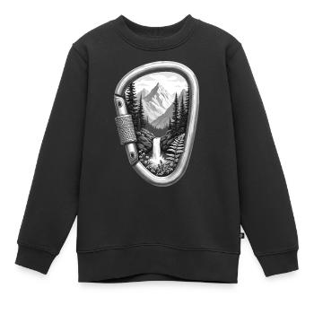 Entdecke die Natur Karabiner - Kinder Premium Organic Sweatshirt - Schwarz - Vorne - AI Model Kid Female (0cm)
