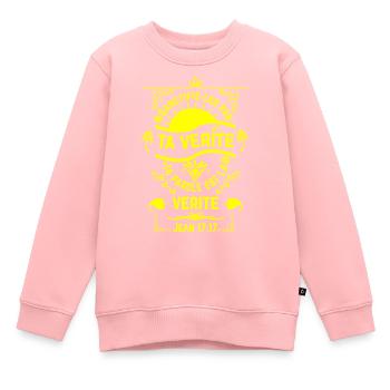 Jean 1717 JAUNE - Sweat Premium enfant bio - rose - Devant - AI Model Kid Female (0cm)