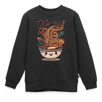 Ramen Bonheur - Sweat Premium enfant bio - noir - Devant - AI Model Kid Female (0cm)