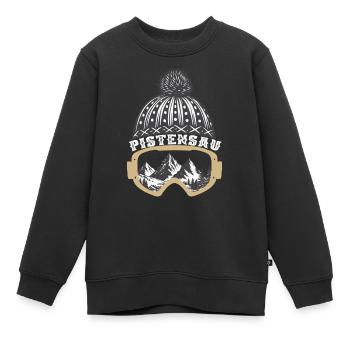 Piste cochon Skieur Snowboarder Sports d’hiver - Sweat Premium enfant bio - noir - Devant - AI Model Kid Female (0cm)