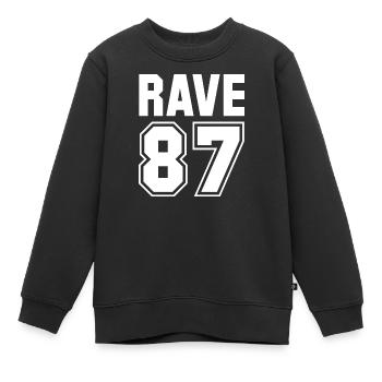RAVE 87 - Kinder Premium Organic Sweatshirt - Schwarz - Vorne - AI Model Kid Female (0cm)