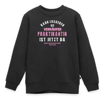 Verkäufer Praktikantin Danke Praktikum Verkauf - Kinder Premium Organic Sweatshirt - Schwarz - Vorne - AI Model Kid Female (0cm)