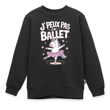 J'peux pas j'ai ballet - Sweat Premium enfant bio - noir - Devant - AI Model Kid Female (0cm)