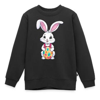 Osterhase mit Ostereiern - Kinder Premium Organic Sweatshirt - Schwarz - Vorne - AI Model Kid Female (0cm)