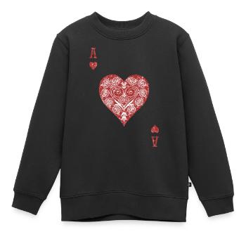 As de Cœur ❤️ - Sweat Premium enfant bio - noir - Devant - AI Model Kid Female (0cm)