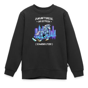 Cyber-Einhorn-Reise - Kinder Premium Organic Sweatshirt - Schwarz - Vorne - AI Model Kid Female (0cm)