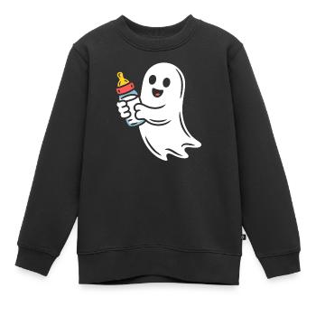 Geist mit Babyflasche - Kinder Premium Organic Sweatshirt - Schwarz - Vorne - AI Model Kid Female (0cm)