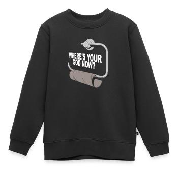 Wo ist dein Gott - Kinder Premium Organic Sweatshirt - Schwarz - Vorne - AI Model Kid Female (0cm)