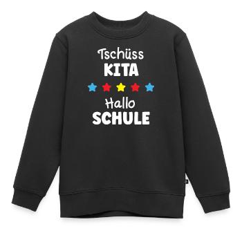 Adieu Kita, bonjour école, adieu maternelle, - Sweat Premium enfant bio - noir - Devant - AI Model Kid Female (0cm)