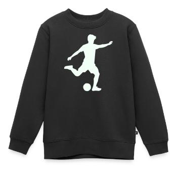 Kicker-Silhouette im Sprung - Kinder Premium Organic Sweatshirt - Schwarz - Vorne - AI Model Kid Female (0cm)