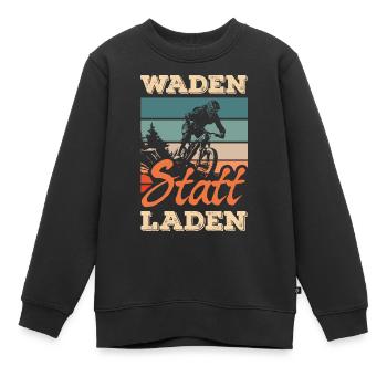 calves instead of charging mountain bike without battery mtb - Kids Premium Organic Sweatshirt - black - Front - AI Model Kid Female (0cm)