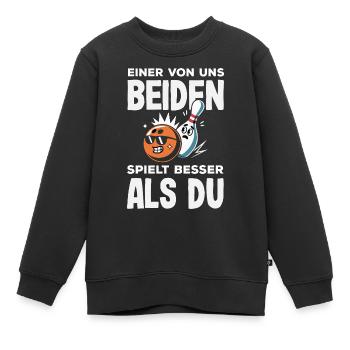 Einer Spielt Besser Bowling - Kinder Premium Organic Sweatshirt - Schwarz - Vorne - AI Model Kid Female (0cm)