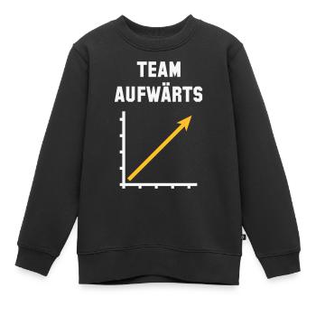 Team Aufwärts (Erfolg / Fortschritt / NEG Gold 2C) - Kinder Premium Organic Sweatshirt - Schwarz - Vorne - AI Model Kid Female (0cm)