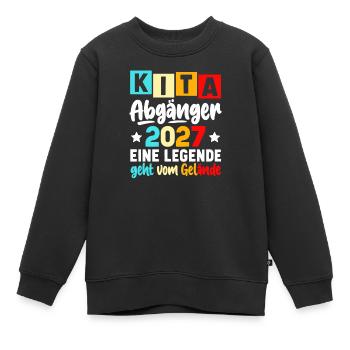 Kita Abgänger 2027 Eine Legende geht vom Gelände - Kinder Premium Organic Sweatshirt - Schwarz - Vorne - AI Model Kid Female (0cm)