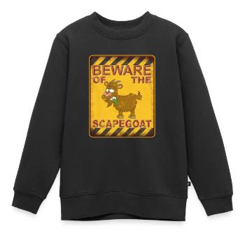 Beware of the Scapegoat - Warning against the scapegoat - Kids Premium Organic Sweatshirt - black - Front - AI Model Kid Female (0cm)