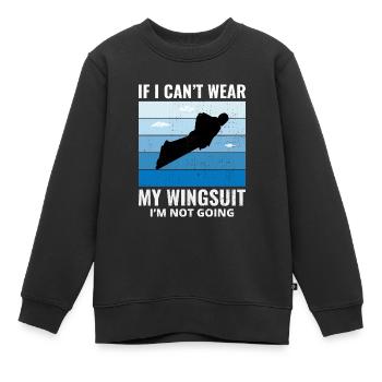 Wingsuit fliegen Base Jumping Fallschirmspringen Wingsuiting - Kinder Premium Organic Sweatshirt - Schwarz - Vorne - AI Model Kid Female (0cm)