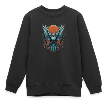 Blauer Vogel - Kinder Premium Organic Sweatshirt - Schwarz - Vorne - AI Model Kid Female (0cm)