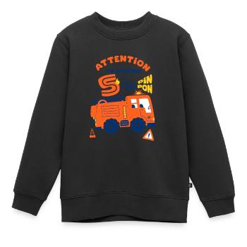 pompiers pour enfants 5 ans anniversaire - Sweat Premium enfant bio - noir - Devant - AI Model Kid Female (0cm)
