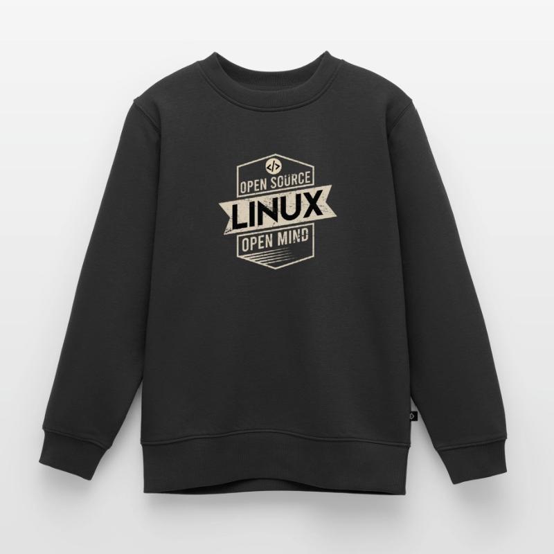 Open Source Open Mind Linux-besturingssysteem Kinder Premium sweater biologisch