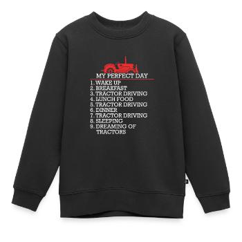 Ferme parfaite agriculteur jour Trekker - Sweat Premium enfant bio - noir - Devant - AI Model Kid Female (0cm)