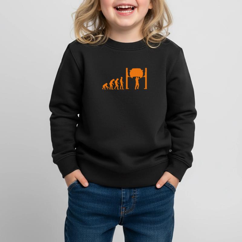 Car mechanic lifting platform Evolution monkey human Kids Premium Organic Sweatshirt