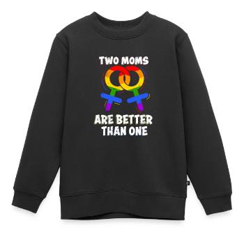 Zwei Mütter sind besser als eine Lesben Lesbisch - Kinder Premium Organic Sweatshirt - Schwarz - Vorne - AI Model Kid Female (0cm)