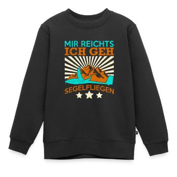 Segelflieger Spruch ich geh Segelfliegen Pilot - Kinder Premium Organic Sweatshirt - Schwarz - Vorne - AI Model Kid Female (0cm)