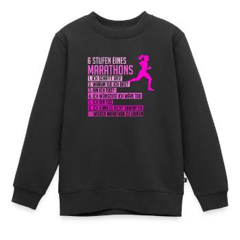 Lustiger Marathon Spruch Läuferin Frauen Geschenk - Kinder Premium Organic Sweatshirt - Schwarz - Vorne - AI Model Kid Female (0cm)