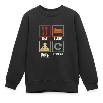 Hardstyle DJ Musique Eat Sleep Hardstyle Hardtekk - Sweat Premium enfant bio - noir - Devant - AI Model Kid Female (0cm)