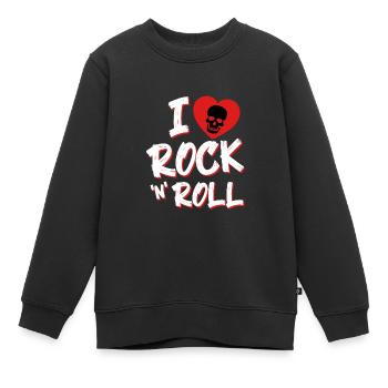 I love Rock and Roll - Sweat Premium enfant bio - noir - Devant - AI Model Kid Female (0cm)