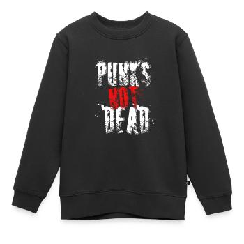 Punk is not Dead Punks Rock Punker Rockmusik - Kinder Premium Organic Sweatshirt - Schwarz - Vorne - AI Model Kid Female (0cm)