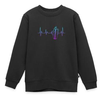 Graffiti artiste Spray bombe laque - Sweat Premium enfant bio - noir - Devant - AI Model Kid Female (0cm)