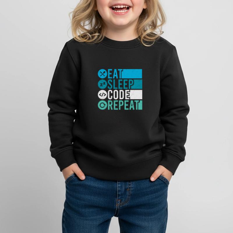 Eat Sleep Code Repeat Programmierer Software Kinder Premium Organic Sweatshirt