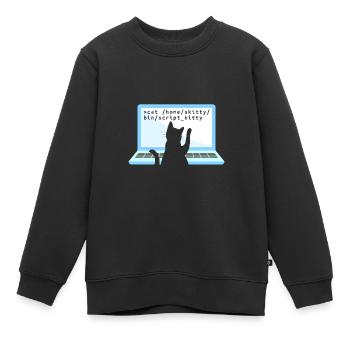 Chat comme codeur codeur propriétaire de chat - Sweat Premium enfant bio - noir - Devant - AI Model Kid Female (0cm)